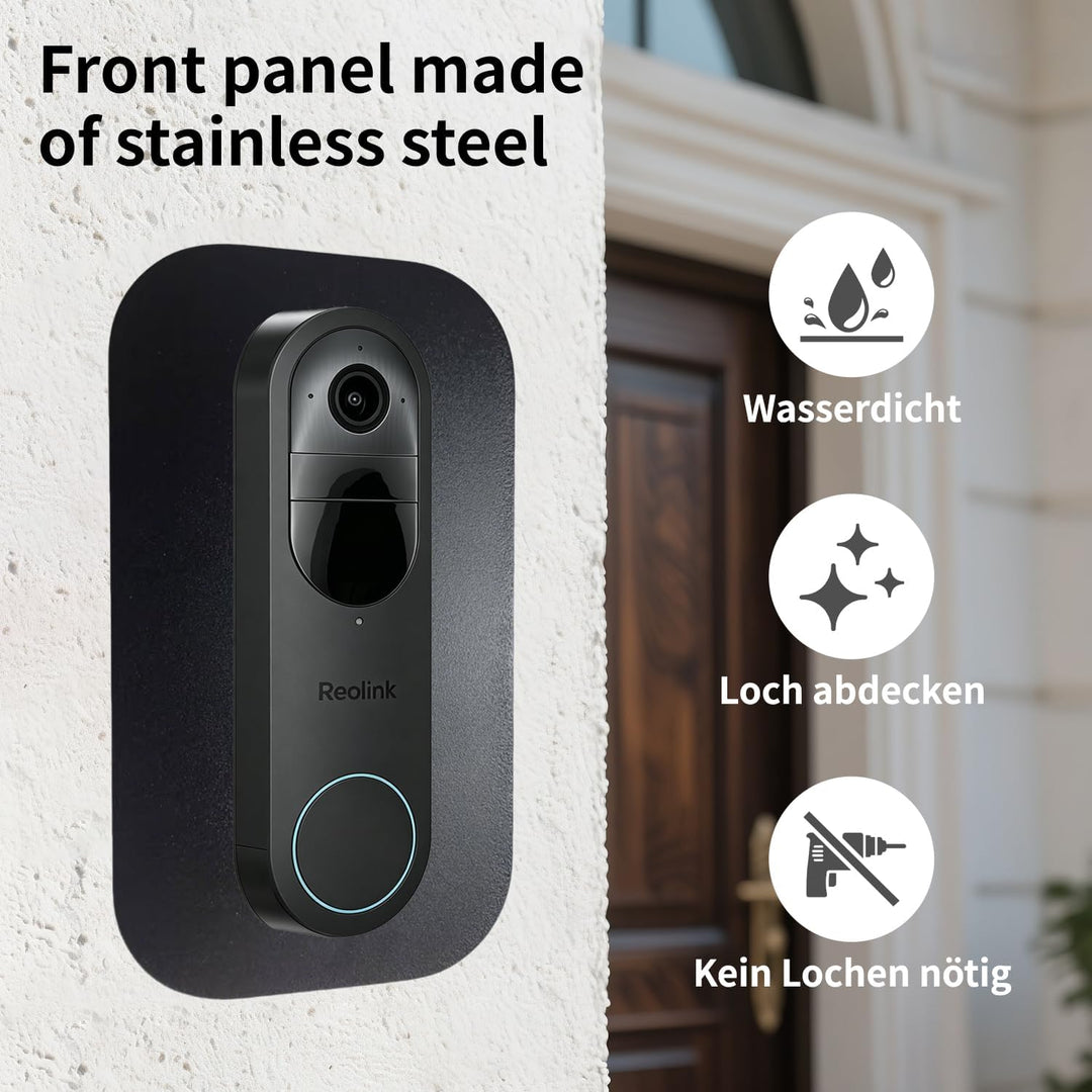 Edelstahl Blende für Reolink Video-Türklingel | Battery, 5MP, Ultra HD, 2K, 4MP, WiFi, PoE, Akku, Tü