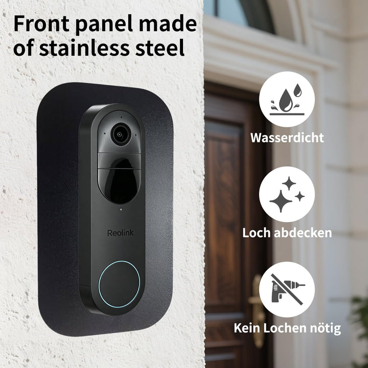 Edelstahl Blende für Reolink Video-Türklingel | Battery, 5MP, Ultra HD, 2K, 4MP, WiFi, PoE, Akku, Tü