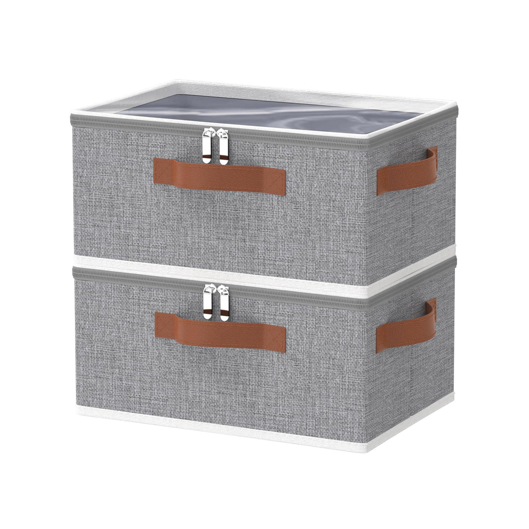 OUTBROS Aufbewahrungsbox mit Deckel, Faltbare Stoffboxen, Kleiderschrank Organizer, Unterbett Aufbew