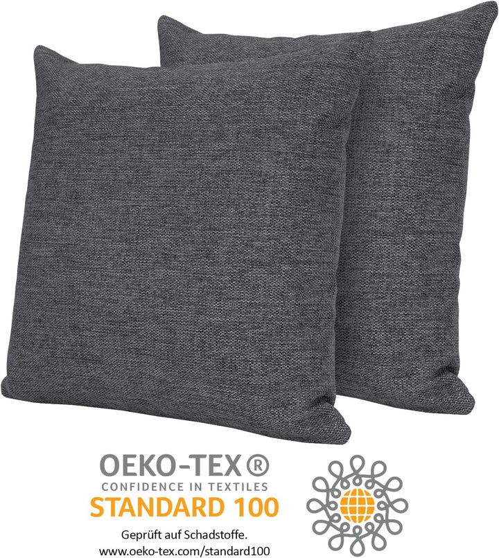 Selfitex 2er Set Couchkissen 50x50 cm, Sofakissen mit Füllung und Bezug, kuschelweiches Lesekissen,