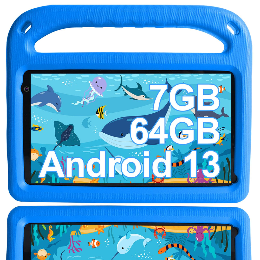 GOODTEL Tablet Android | 7 GB RAM + 64 GB ROM | 7 Zoll Tablets, WLAN, Bluetooth, GPS, Bildung + Spie