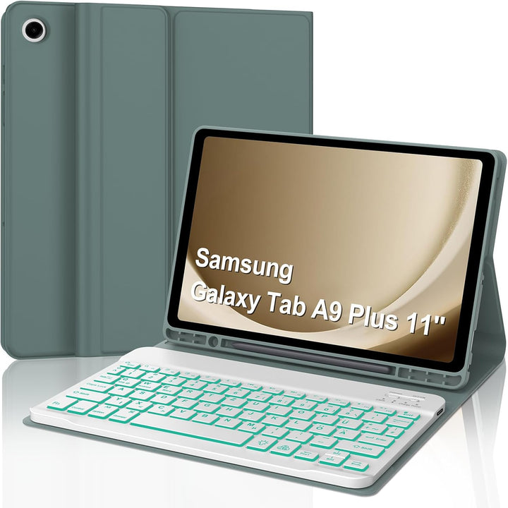 Tastatur für Samsung Galaxy Tab A9 Plus 11", Hülle mit Tastatur für Samsung Tab A9+ 2023, Bluetooth