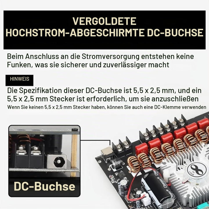 DollaTek 2.1-Kanal-Bluetooth-Verstärkerplatine, 220W × 2+350W 12V-38V Audio-Leistungsverstärkermodul