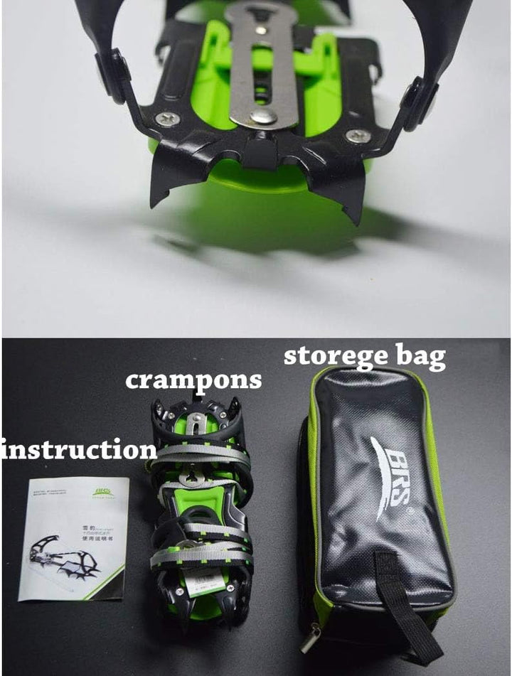 Tentock Steigeisen für Bergschuhe, Edelstahl Schuhspikes Crampons Anti-rutsch Eisklampe Steigeisen m