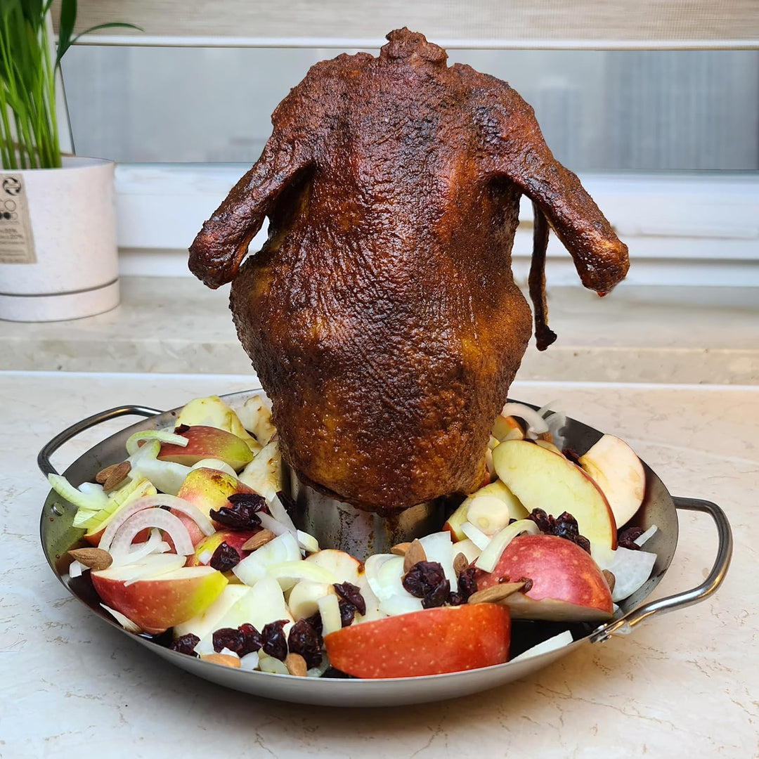 Hähnchenbräter für Backofen & Grill aus Edelstahl, Hähnchenhalter für Ofen, Bierdose Hähnchengriller