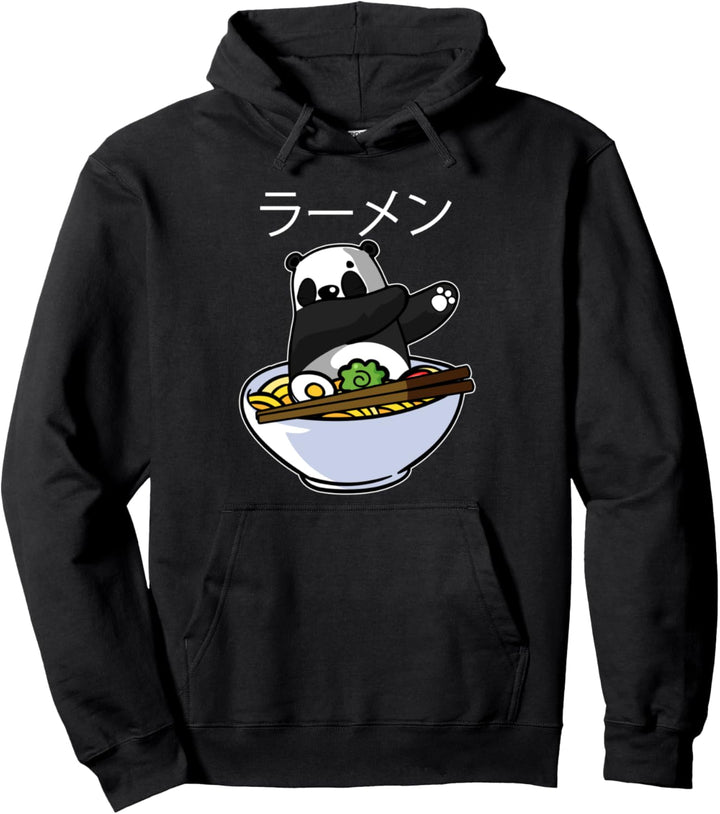Kawaii Anime Dabbing Panda Essen Ramen Nudel Pullover Hoodie