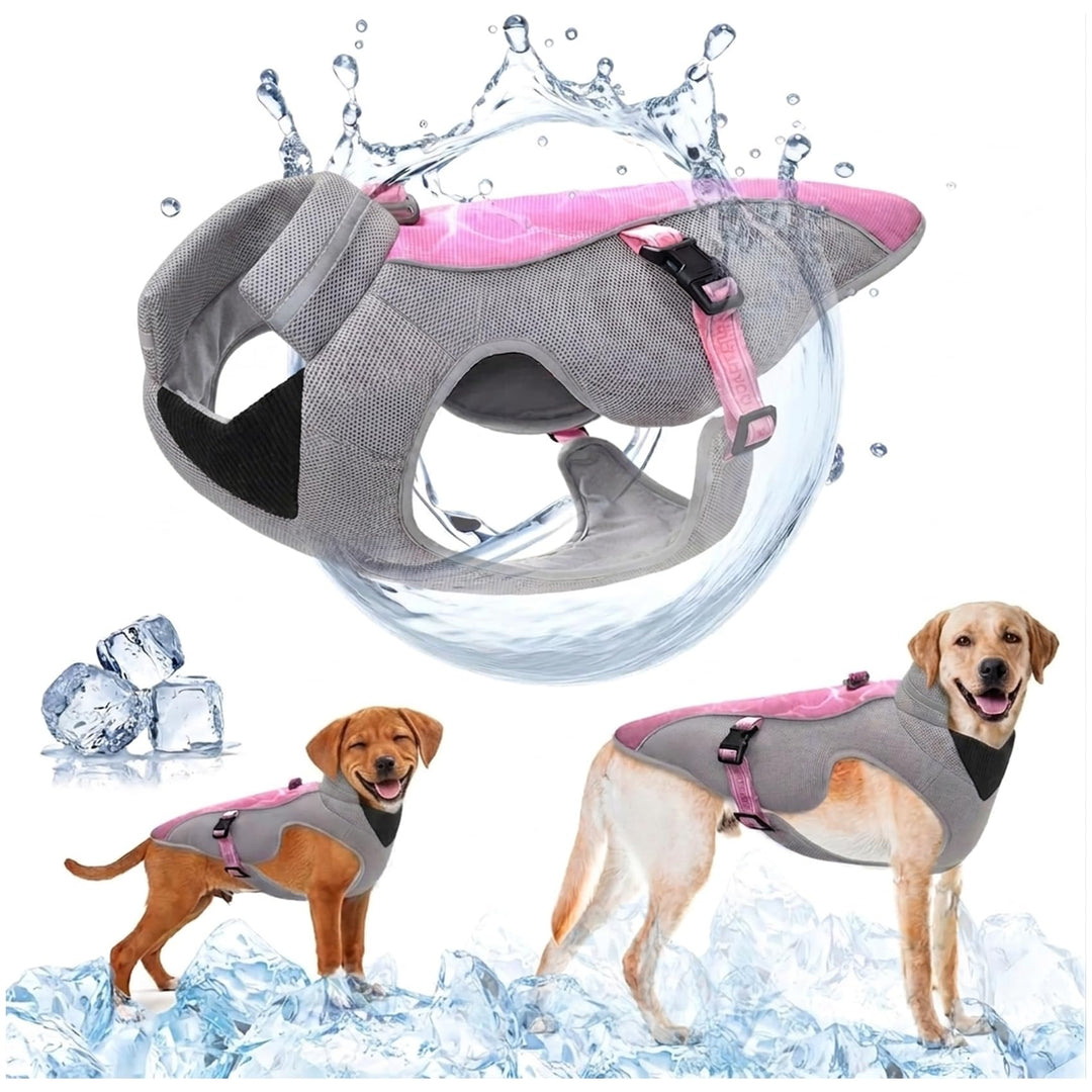 Verbesserte Hundekühlweste mit reflektierenden Streifen - Sonnenschutzjacke für kleine, mittlere und