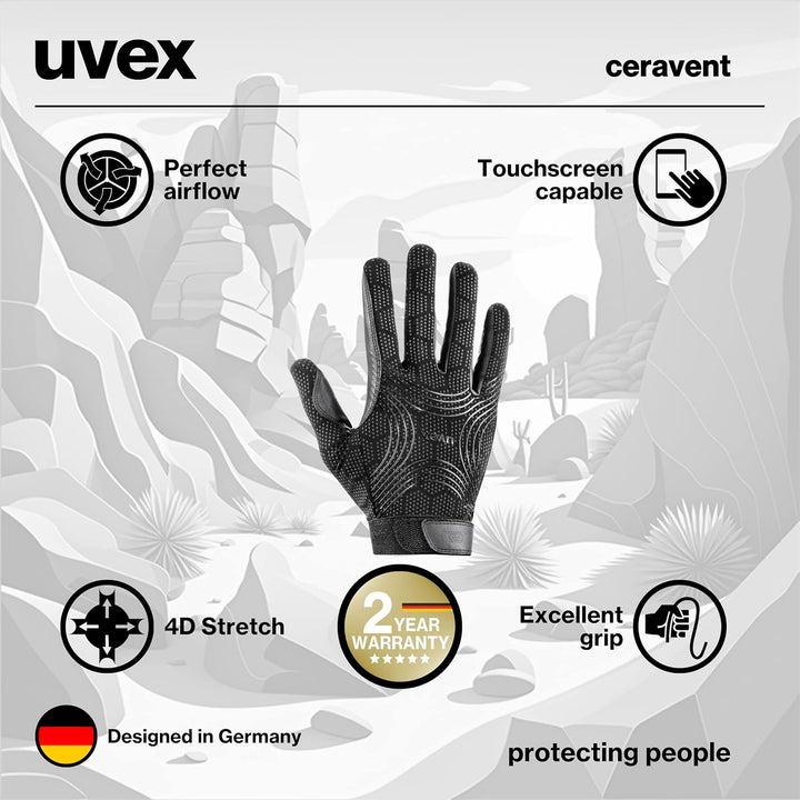 Uvex Ceravent Reithandschuhe 7.5 Schwarz, 7.5 Schwarz