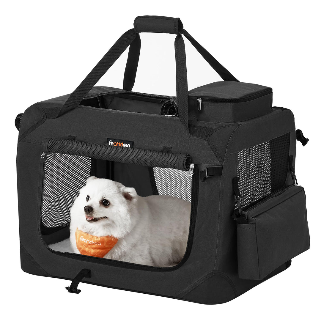 Feandrea Hundebox faltbar, Transportbox Hund, Grösse M, Hundetasche, Oxford-Gewebe, Netzstoff, atmun