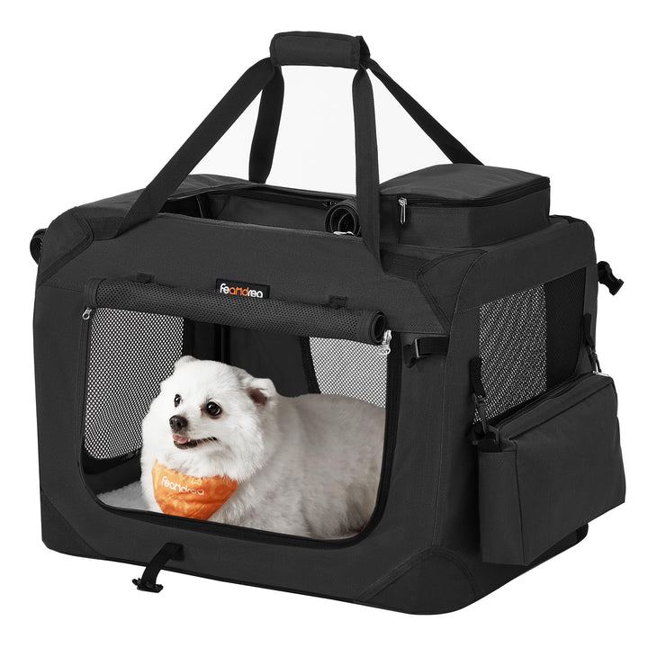 Feandrea Hundebox faltbar, Transportbox Hund, Grösse M, Hundetasche, Oxford-Gewebe, Netzstoff, atmun