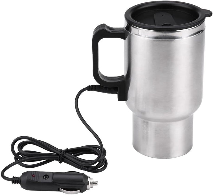 Auto Wasserkocher 12V, 450 ml Autowasserkocher aus Edelstahl, Tragbar Elektrischer Reise, Reisewasse