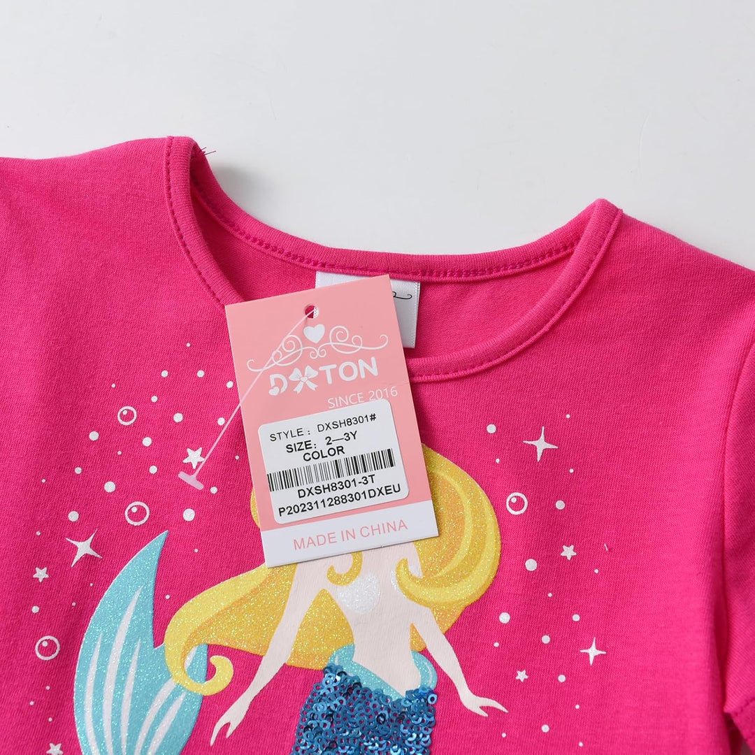 DXTON Mädchen Einhorn Kleider Prinzessin Kleid Party Geburtstag Ferien Baby Kleid Gr. 90-130 Rosash8