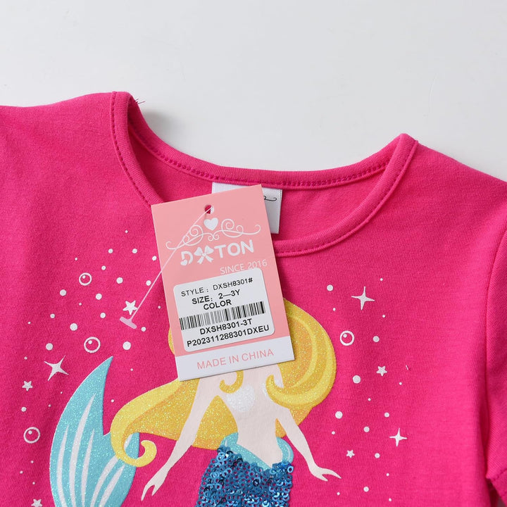 DXTON Mädchen Einhorn Kleider Prinzessin Kleid Party Geburtstag Ferien Baby Kleid Gr. 90-130 Rosash8