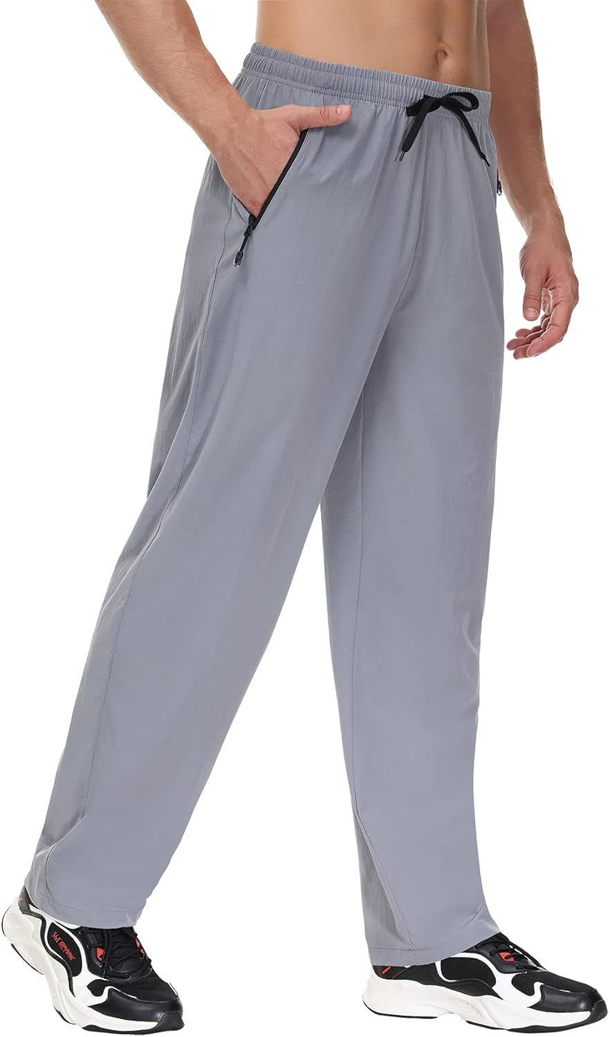 Butrends Herren Wanderhose Leicht Outdoorhose Workout-Laufhosen Atmungsaktive Sporthose, Hellgrau