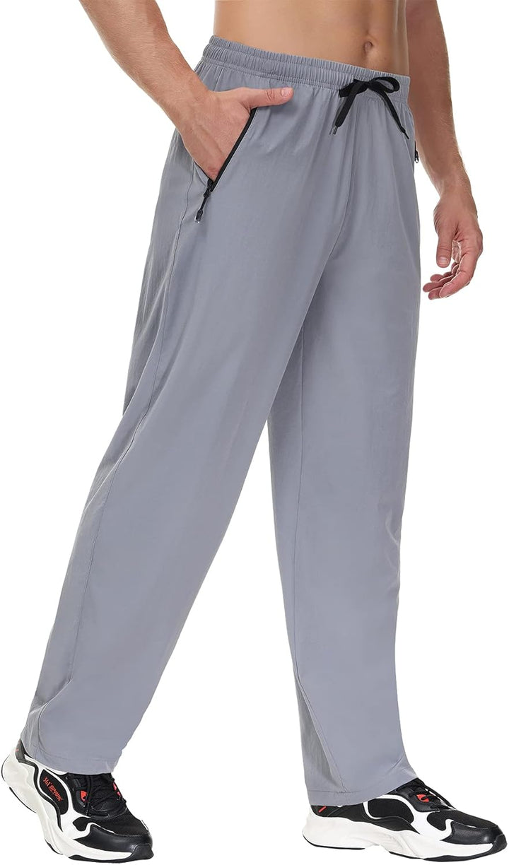 Butrends Herren Wanderhose Leicht Outdoorhose Workout-Laufhosen Atmungsaktive Sporthose, Hellgrau