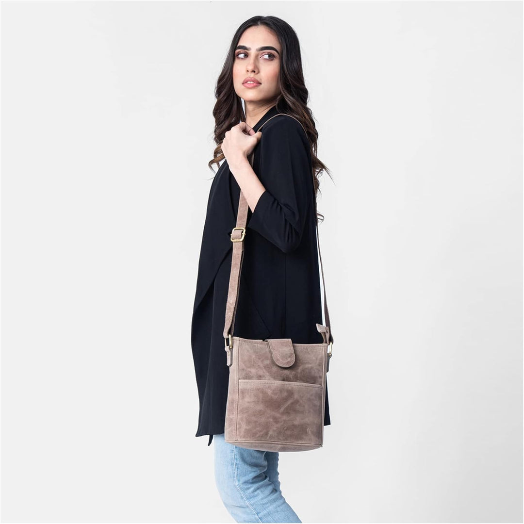 LEABAGS Leder Handtasche Damen I Premium Echtleder Umhängetasche I Damen Schultertasche I Damentasch