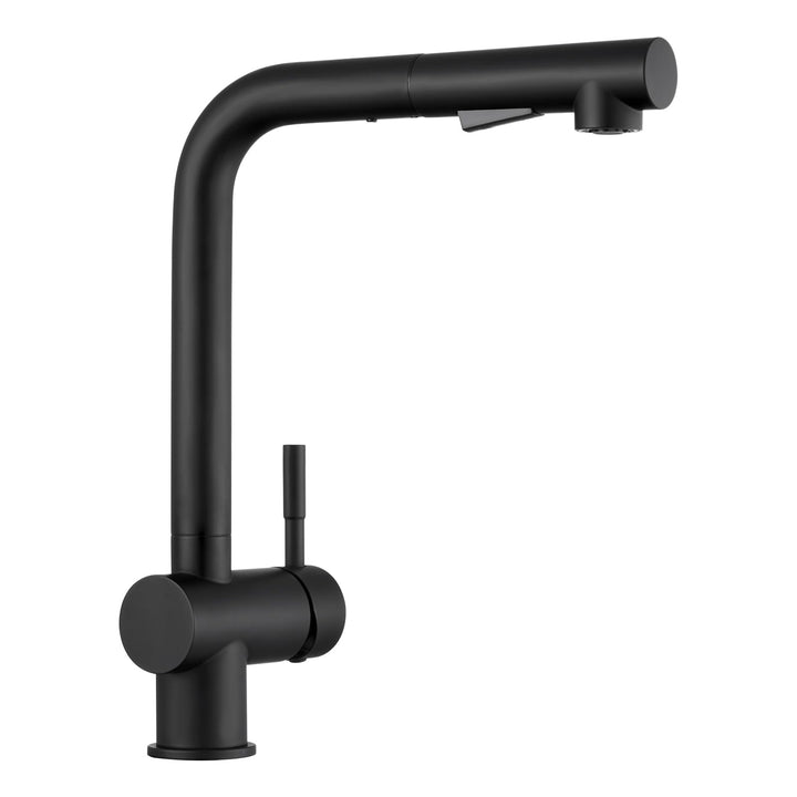 CECIPA Hochdruck Wasserhahn Küche Schwarz, Armatur Küche Ausziehbar, Küchenarmatur mit Brause Zwei W