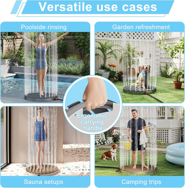 XMTECH WPC Gartendusche Bodendusche rutschfeste Aussendusche Campingdusche Aussendusche Saunadusche