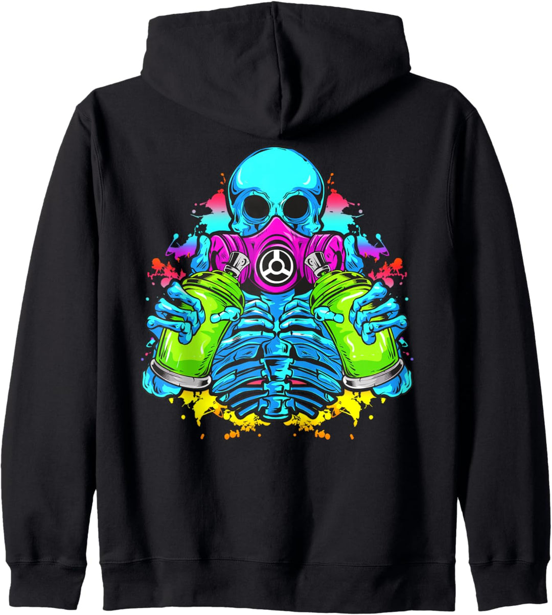 Skull Graffiti Artist, Fat Cap Spraydosen Urban Street Art Kapuzenjacke
