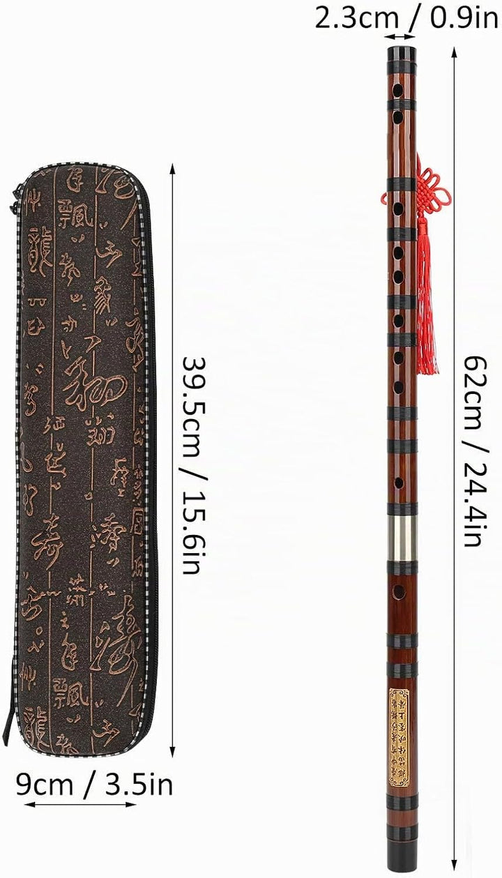 Eujgoov Flöte Bambusflöte, D-Key Dizi Bitter Bambusflöte Traditionelles Chinesisches Instrument mit