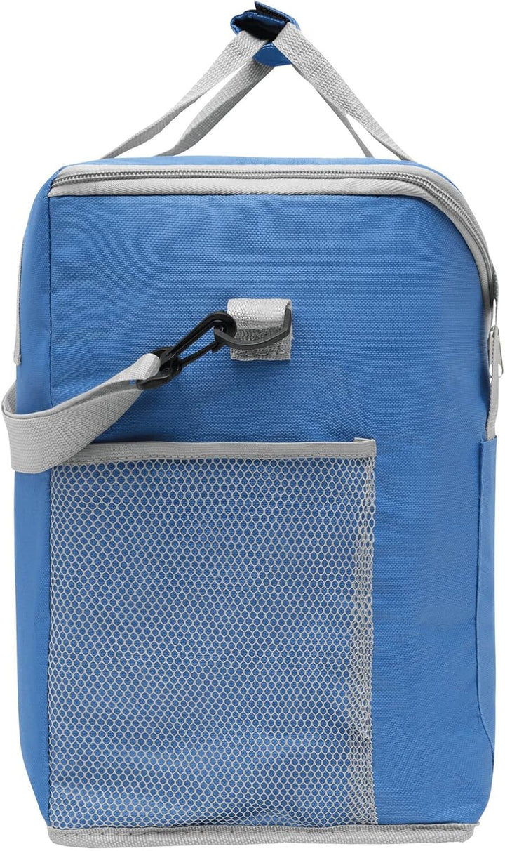 Preiswert&Gut Kühltasche mit Kühlfach & Netztaschen – 32 x 23 x 37 cm, ca. 24L Kühltasche in blau/gr