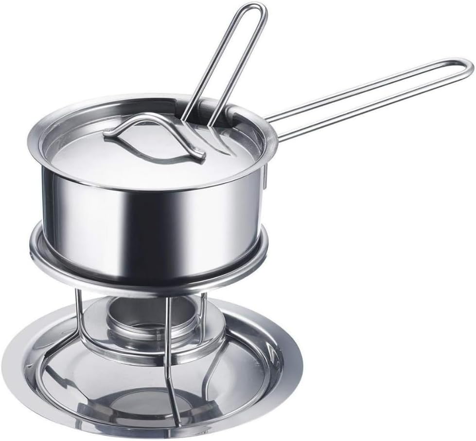 Westmark Butterpfännchen/Sossenwärmer, Mit Deckel, Sossenlöffel und Stövchen, Rostfreier Edelstahl,