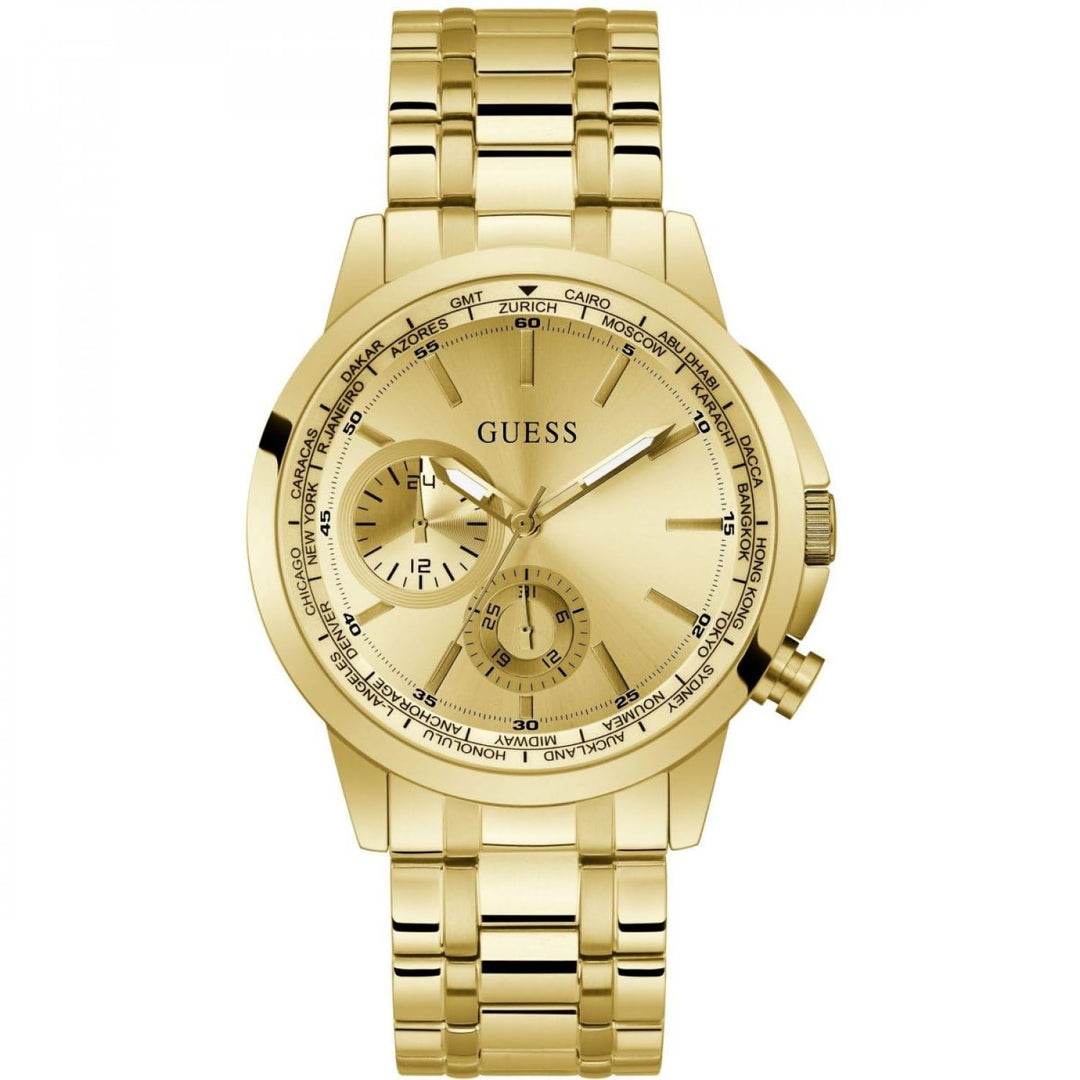 Guess US Men's Gold-Tone Multifunction Watch Golden, Golden