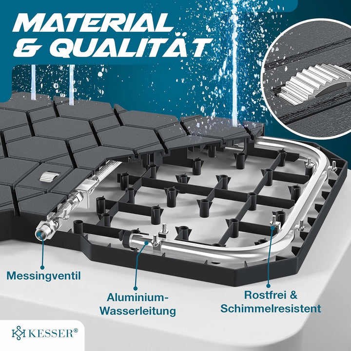 KESSER® Bodendusche Geo Gartendusche, Dusche für alle - Gross, Klein & Vierbeiner, rutschfest, UV- &