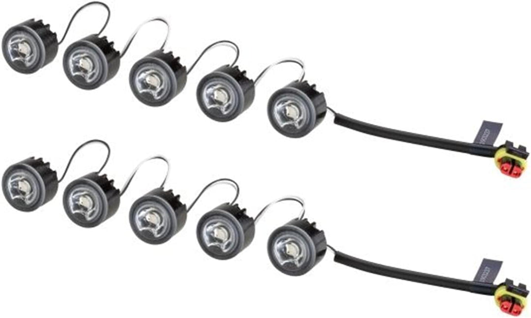 HELLA - LED-Tagfahrleuchtensatz - LEDayFlex - 12/24V - rund - Einbau - Lichtscheibenfarbe: glasklar