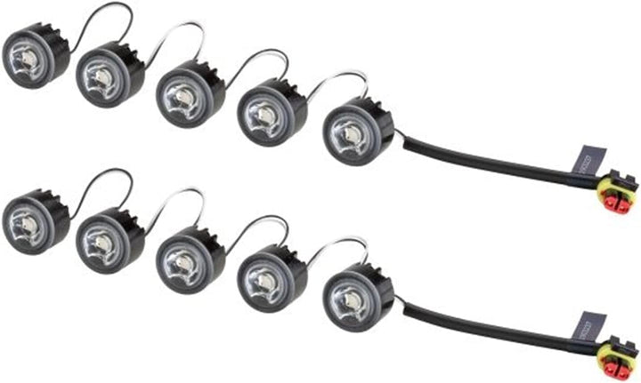 HELLA - LED-Tagfahrleuchtensatz - LEDayFlex - 12/24V - rund - Einbau - Lichtscheibenfarbe: glasklar