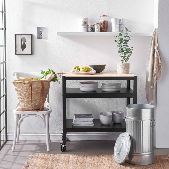 BUTLERS Retro Mülltonne Oskar 40l Mülleimer mit Deckel und Tragegriffen | Küche Abfalleimer ideal al