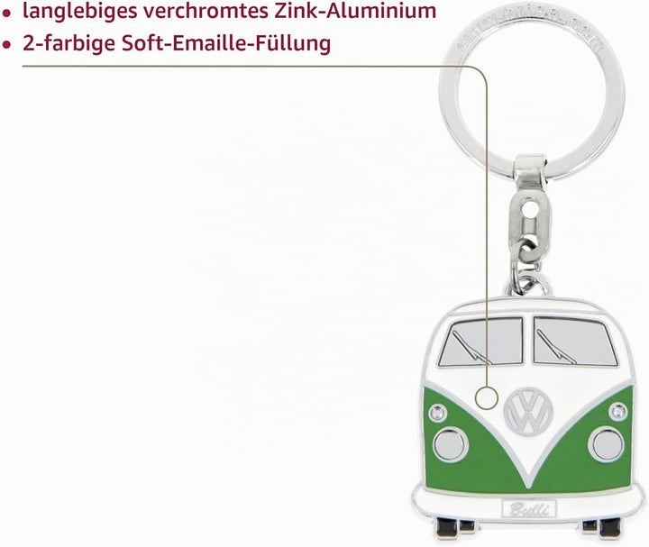 BRISA VW Collection - Volkswagen Emaillierter Metall Schlüssel-Anhänger-Ring Schlüsselbund-Accessoir