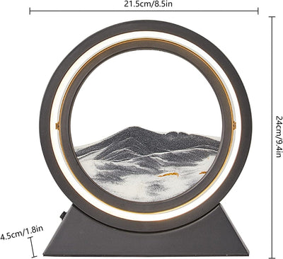 3D Sandbilder Zum Drehen, Rund Dynamisches Sandbild, 10" Bewegliches Sandkunstbild, 3D Fliessende Sa