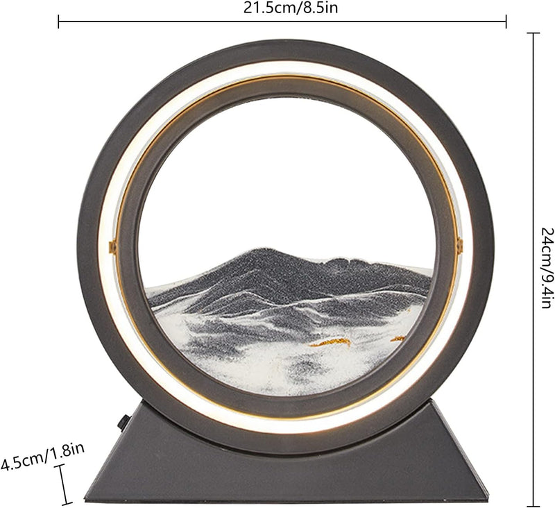 3D Sandbilder Zum Drehen, Rund Dynamisches Sandbild, 10" Bewegliches Sandkunstbild, 3D Fliessende Sa
