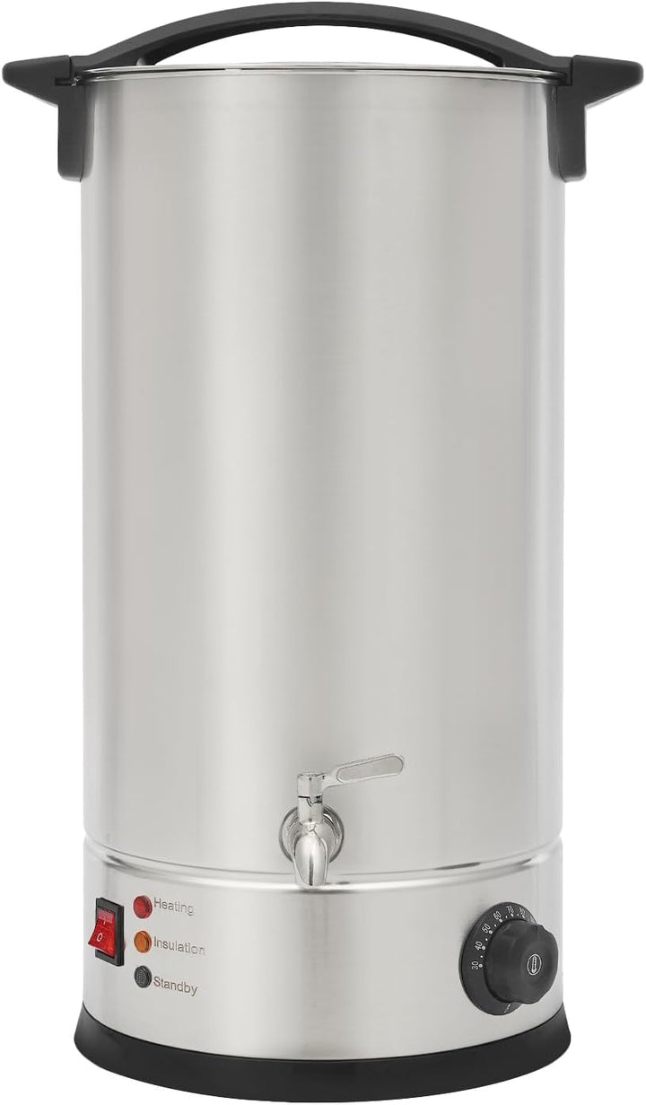 Wachsschmelzer 15L, Wachsschmelztiegel mit Temperaturregelung für Kerzen | 304 Edelstahl + PP, 1800W