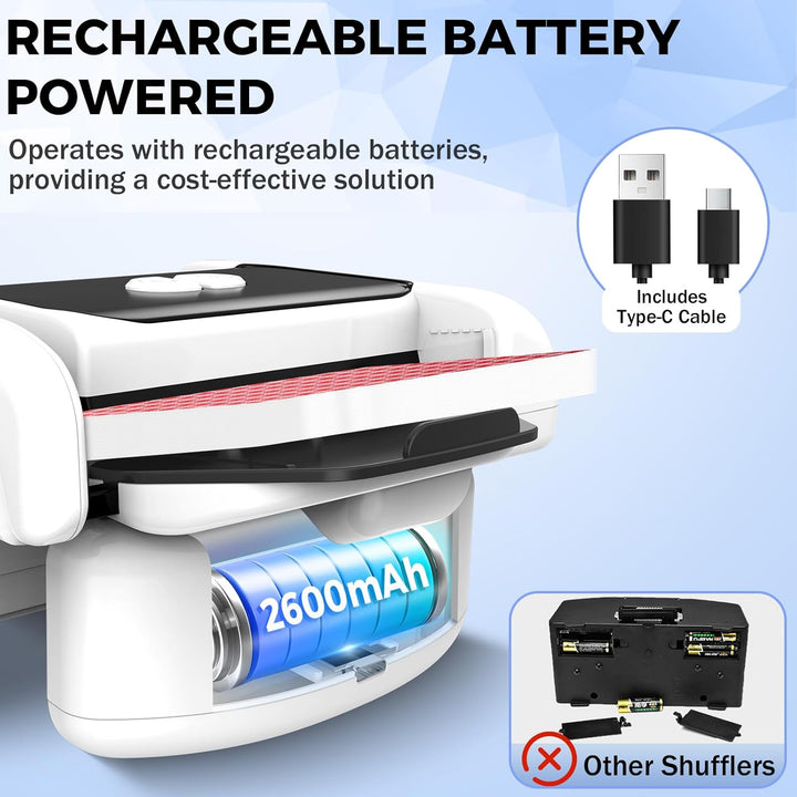 Kartenmischmaschine Elektrische - Automatischer Mischmaschine Karten,USB Kartenmischer mit Akku 2600