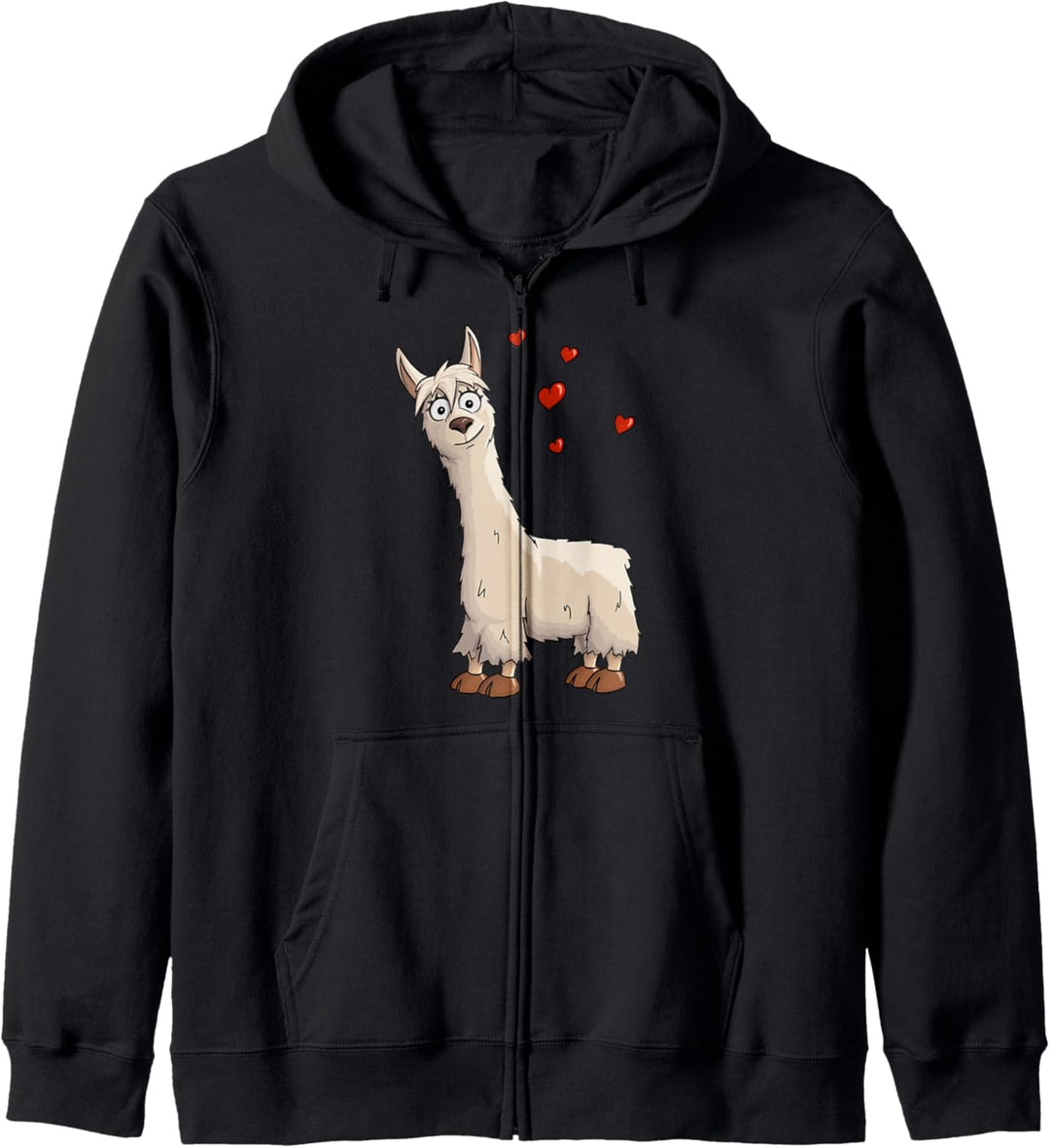 Süsses Fancy Lama mit Herzchen | Funky Alpaka Lama Kapuzenjacke