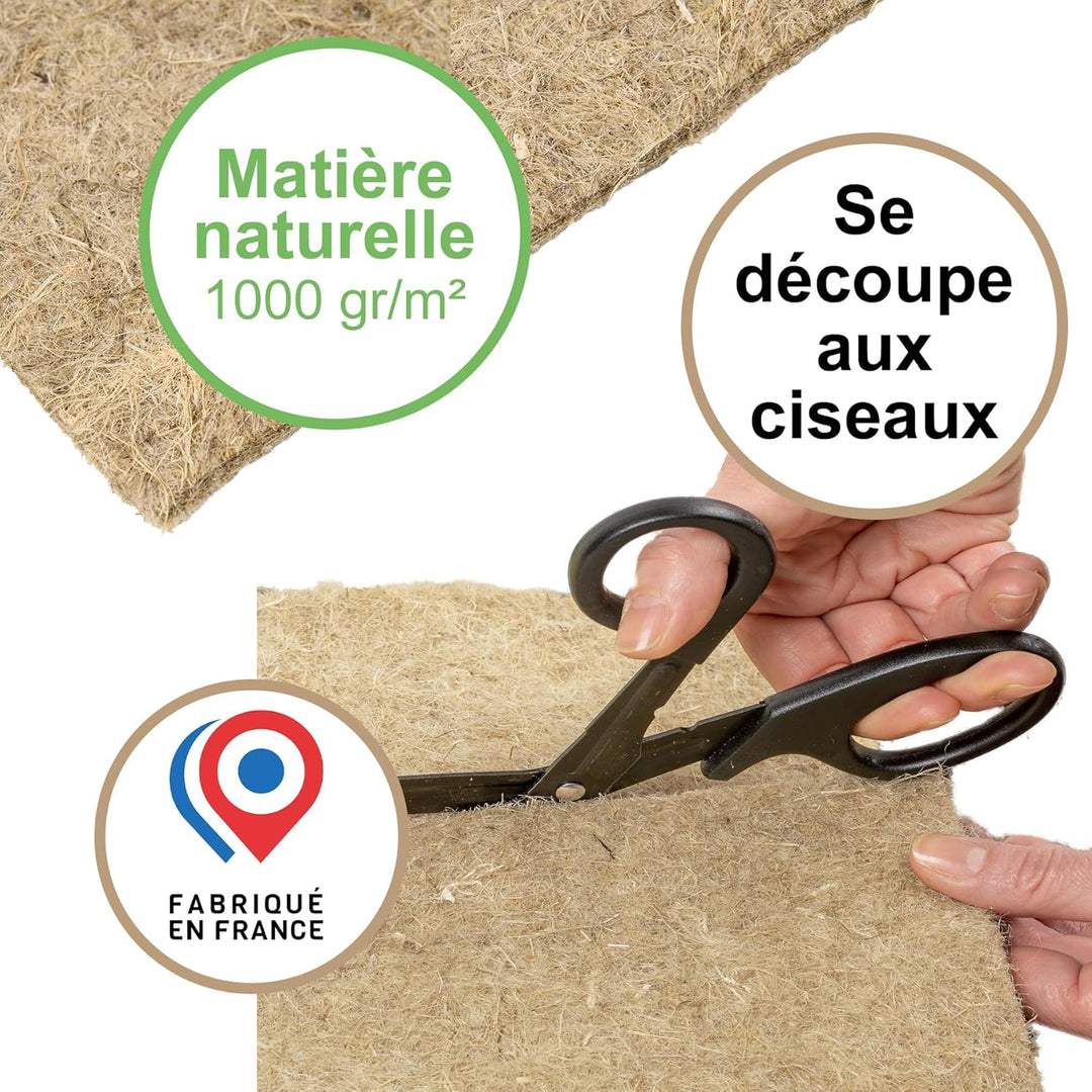 La Cordeline Set mit 6 Matten für Katzenstreu, Hanf, 25 x 40 cm, 1000 g/m² – Boden für Nager, Kaninc