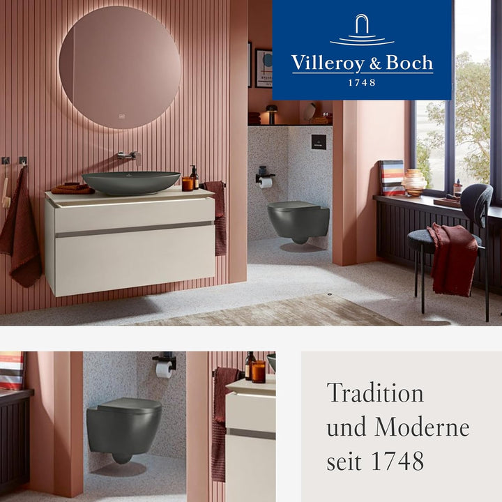 Villeroy &amp; Boch Subway 3.0 WC-Sitz, D-Form – Graphit, matt Graphite, Matt, Graphite, Matt
