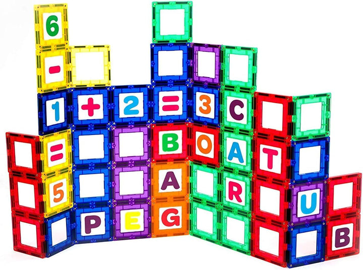 Playmags 80 Stück Magnetic Fliesen Gebäude Set: Bildung Clickins Das Kit enthält 40 Magnetische Fens