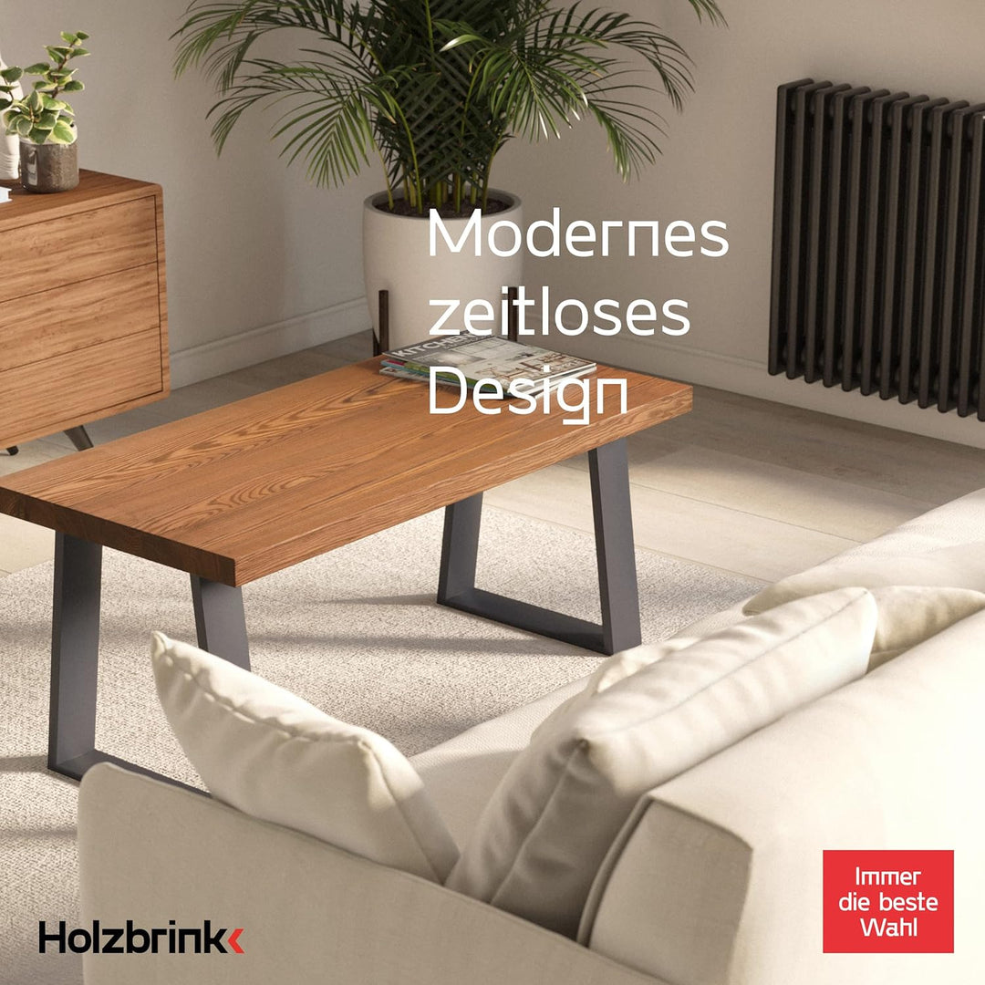 HOLZBRINK Tischbeine Trapez für Esstisch/Schreibtisch, 50/70x72cm, Anthrazitgrau, 1 Stück, HLT-20-C-