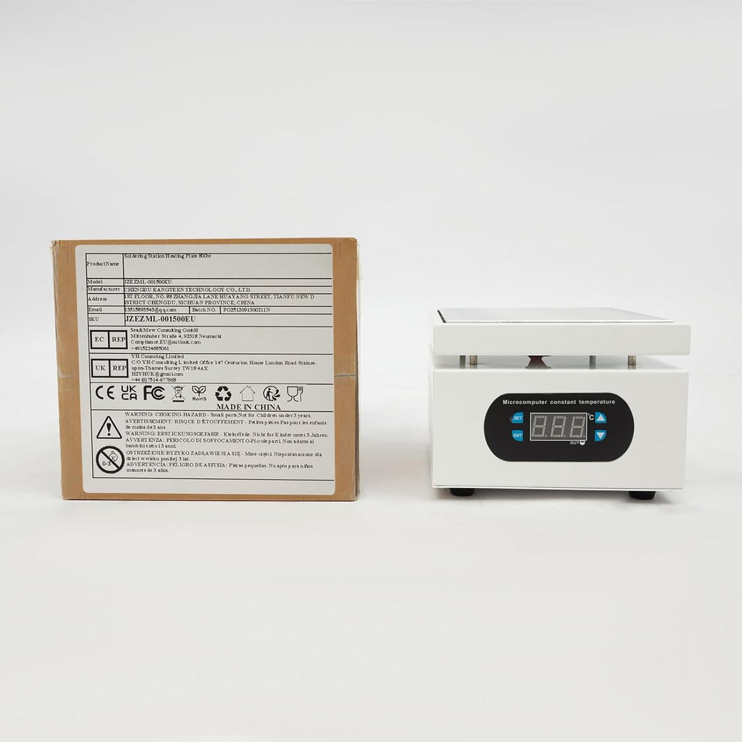 OUKANING Löt Heizplatte 800W LCD, für Handy-Reparatur, SMD Löten/PCB Rework | Aluminium-Vorheizplatt
