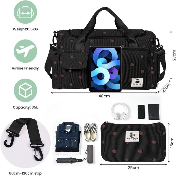 Sporttasche Damen, Sporttasche Kinder, Faltbare Reisetasche Weekender mit Schuhfach Nassfach, Reiset