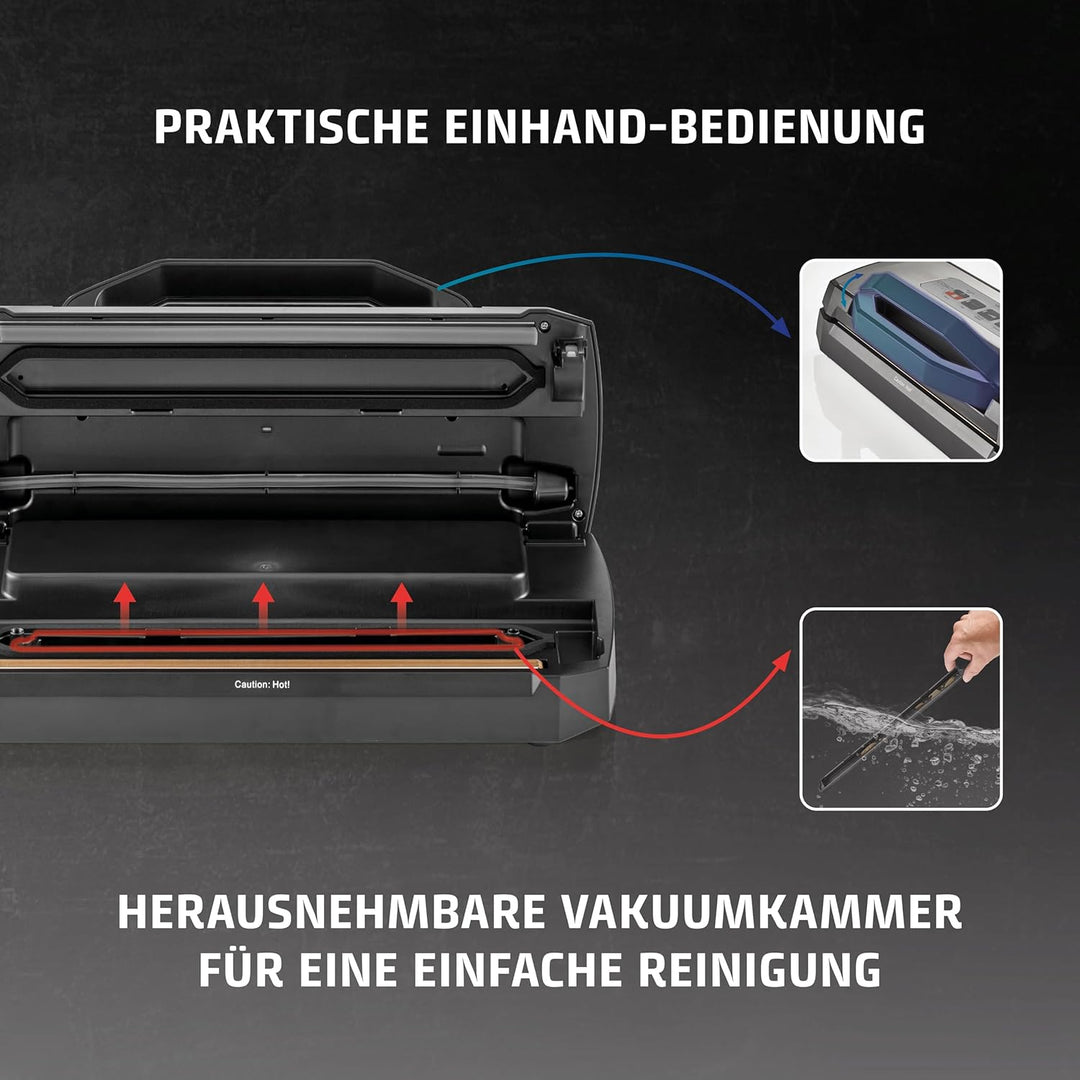 CASO VRH 490 advanced Vakuumierer - Folienschweissgerät, bis zu 100 Vakuumiervorgänge non-stop, prak