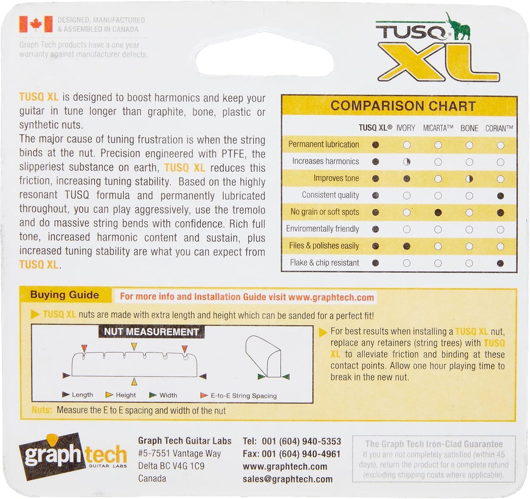 graph tech GT PQL 5000 L0 Tusq XL Strat Tele Style Slotted Nut Left