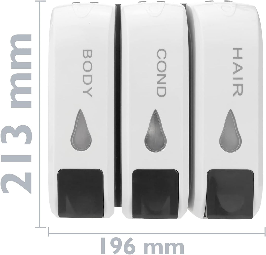PrimeMatik - Seifenspender für Dusche und Wandhalterung. 3 x nachfüllbarem Pumpe Einzelspender
