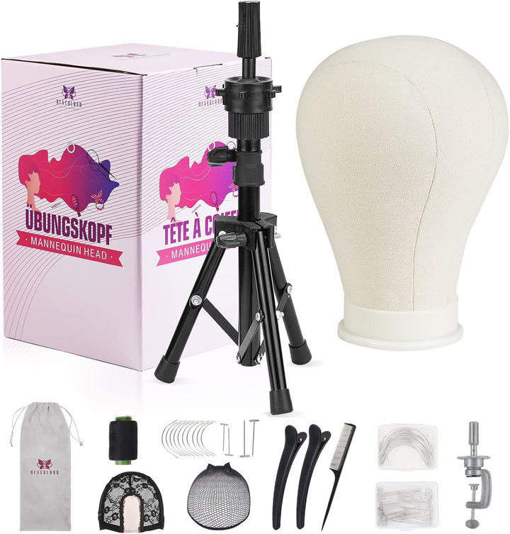 Neverland Beauty & Health 23"(58cm) Perückenkopf,Perücke kopf mit Perückenständer,Perücke machen Man