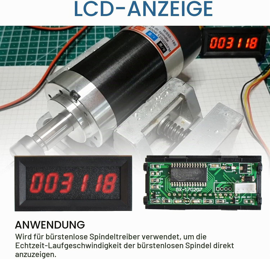 Daedalus CNC Bürstenloser Spindelmotor Kit, 500w, ER11, 48V DC, 12000RPM ER11 500w Er11 Kit, ER11, 6