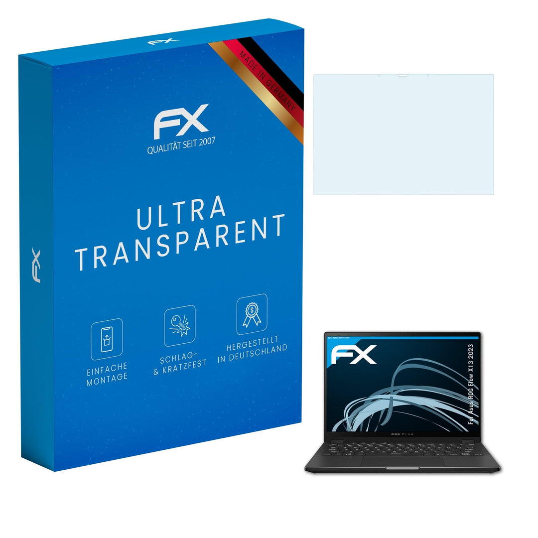 atFoliX Schutzfolie kompatibel mit Asus ROG Flow X13 2023 Folie, ultraklare FX Displayschutzfolie (2