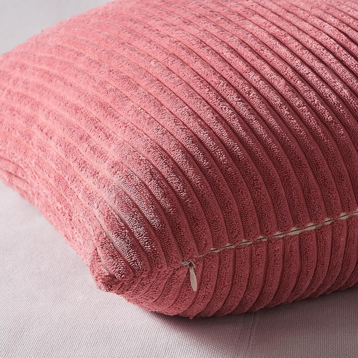 Topfinel Kissenbezug 50x50 cm rosa 4er Set Kordsamt Kissenbezüge Kissenhülle Dekokissenbezug sofakis